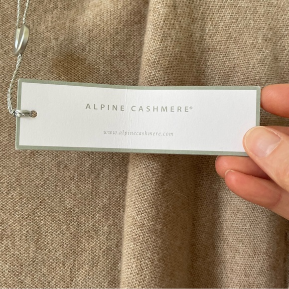 Alpine Cashmere Casual Hoodie Oatmeal Size Small Luxury Minimalist Neutral - Picture 4 of 7